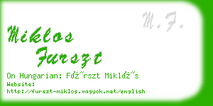 miklos furszt business card